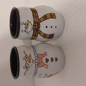 Kinder Club Christmas Snowman & Snowlady Mugs Chicago